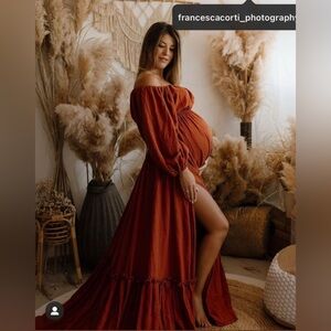 Reclamation Design Co., Rust Off-Shoulder Gown